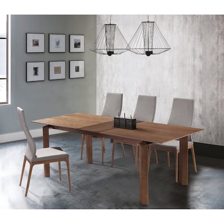 Armen Living Treviso Parker Mid-Century Walnut Wood 5 Piece Dining Set SETTVDIWAPKGR